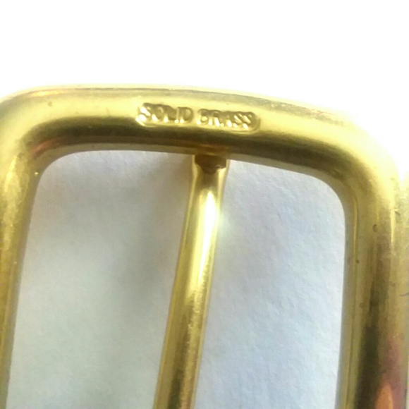 VINEYARD VINES Navy & Brown Brass Buckle Belt - Picture 3 of 7